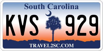 SC license plate KVS929