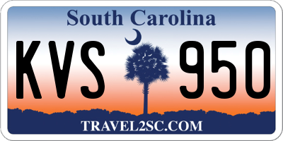 SC license plate KVS950