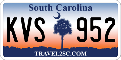 SC license plate KVS952