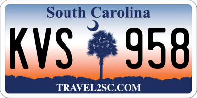 SC license plate KVS958