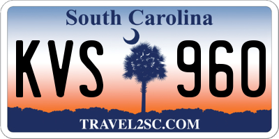 SC license plate KVS960