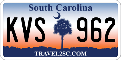 SC license plate KVS962