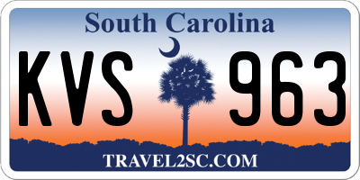 SC license plate KVS963