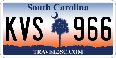 SC license plate KVS966