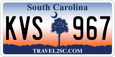 SC license plate KVS967