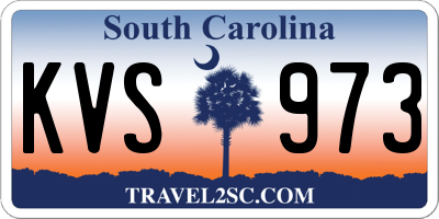 SC license plate KVS973