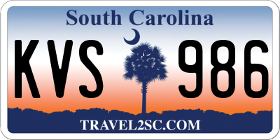 SC license plate KVS986