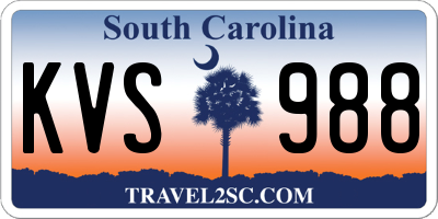 SC license plate KVS988