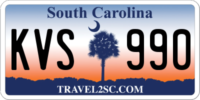 SC license plate KVS990