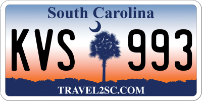 SC license plate KVS993