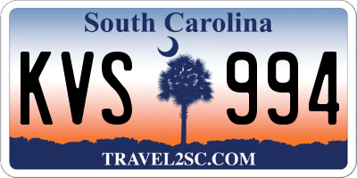 SC license plate KVS994