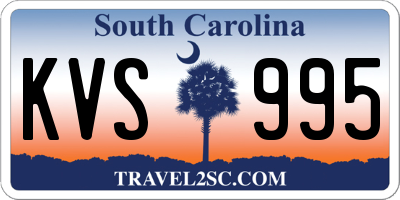 SC license plate KVS995