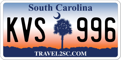 SC license plate KVS996