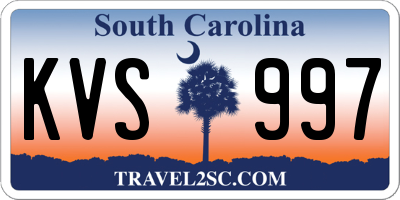 SC license plate KVS997