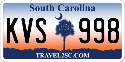 SC license plate KVS998