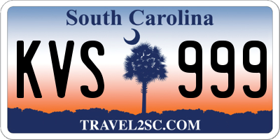 SC license plate KVS999