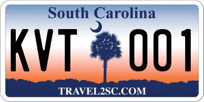 SC license plate KVT001