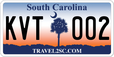 SC license plate KVT002