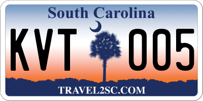 SC license plate KVT005