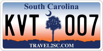 SC license plate KVT007