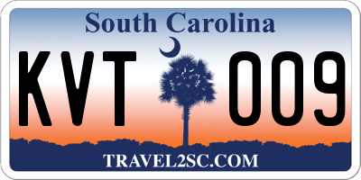 SC license plate KVT009