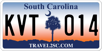 SC license plate KVT014