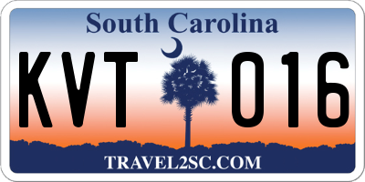 SC license plate KVT016