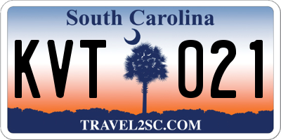 SC license plate KVT021