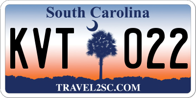 SC license plate KVT022