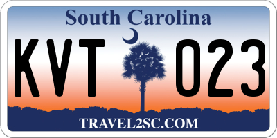 SC license plate KVT023