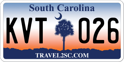 SC license plate KVT026