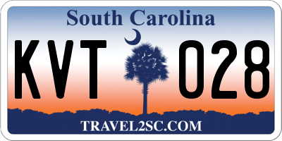 SC license plate KVT028