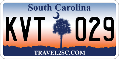 SC license plate KVT029