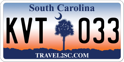SC license plate KVT033