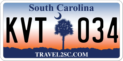 SC license plate KVT034