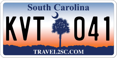 SC license plate KVT041