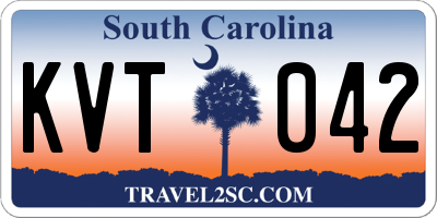 SC license plate KVT042