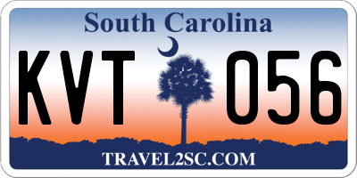 SC license plate KVT056