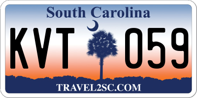 SC license plate KVT059