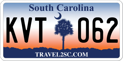 SC license plate KVT062
