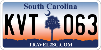 SC license plate KVT063