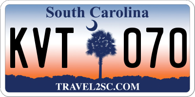 SC license plate KVT070