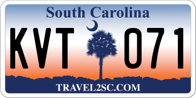 SC license plate KVT071