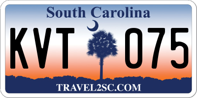 SC license plate KVT075