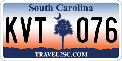 SC license plate KVT076
