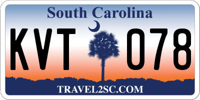 SC license plate KVT078