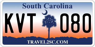 SC license plate KVT080