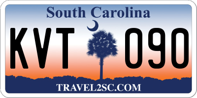 SC license plate KVT090