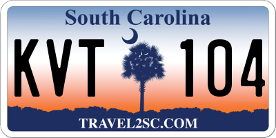 SC license plate KVT104