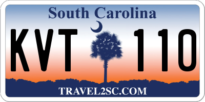 SC license plate KVT110